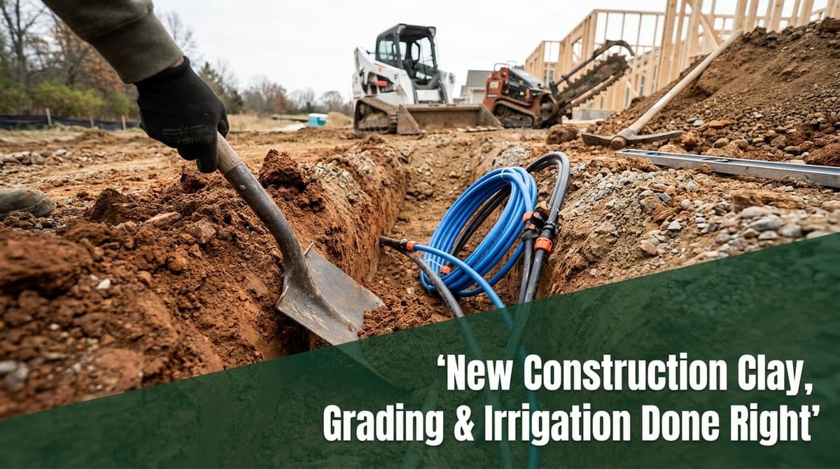 New Construction Clay, Grading & Irrigation Done Right image
